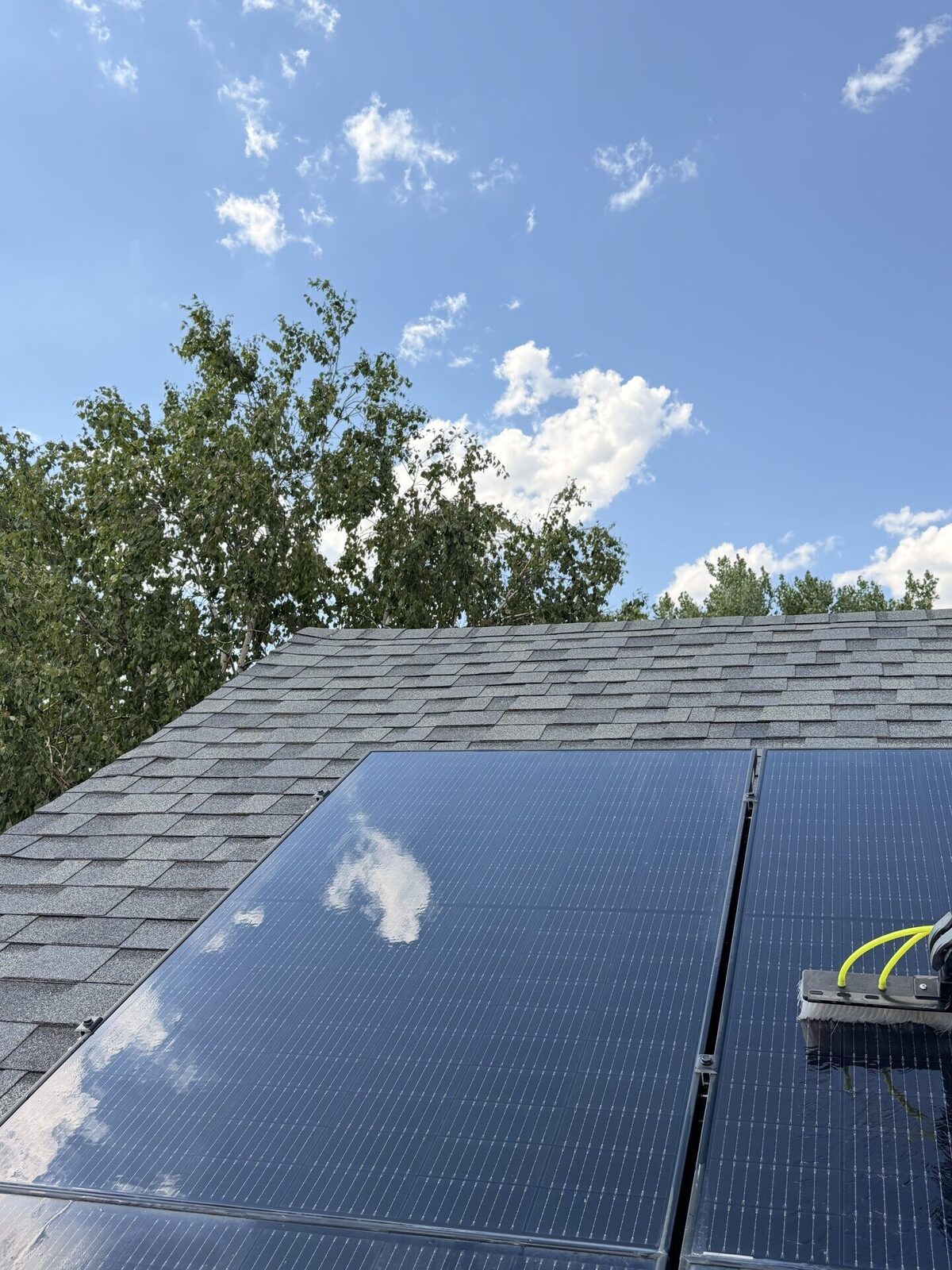 Rooftop solar array after cleaning